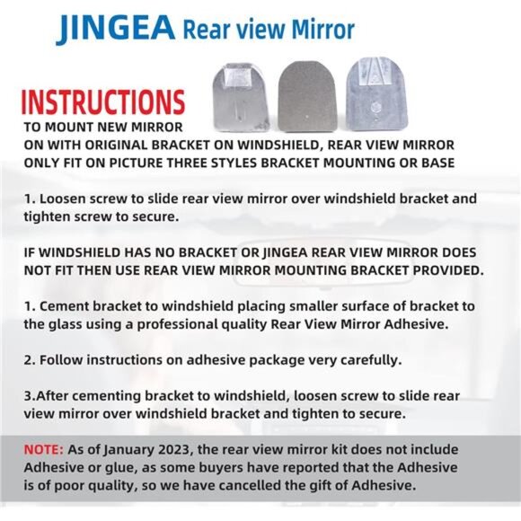 10.5" Rear view mirror, Interior mirror rearview mirror Kit Compatible - Picture 2 of 7